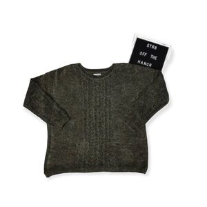 NWT Sonoma green crew neck cable knit sweater XL size extra large women